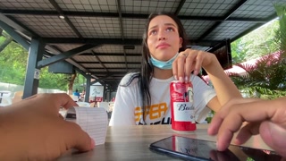 I love the reaction of my girlfriend using her toy in public // lovense lush control