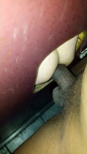 Amateur Interracial Bareback with a Big Cock at the Glory Hole