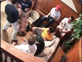 Naughty coed slut shows her suckinig skills in the school lounge