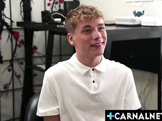 Intern Oliver Lamb Gets Barebacked by Boss Rocky in Steamy Office Session
