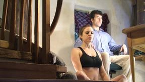Erin Electra teaches seated neck and shoulder relaxation with a big cock