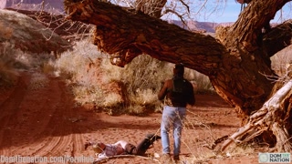 Petite girl sucks on big-ass blond girl's ass in the beautiful American heartland