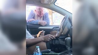 Cruising Elder Guy Transfixed By BIG BLACK COCK