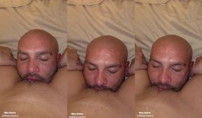 Femdom Face sitting while this slut spits in my mouth and licks her pussy