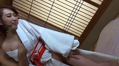 Kimono lady Aya Kisaki is fucked so hard and so deep!