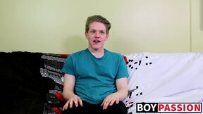 Blond twink with heavy booty interviewed & dicked down raw