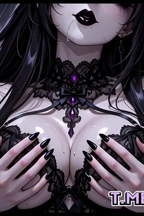 Ai Hentai - Dark Gothic Babe Solo Show Teasing, Stripping NSFW