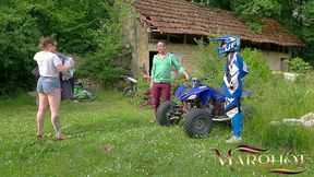 quad ride reward – husband & lover fuck my ass hard on a blanket in the grass next to the quads