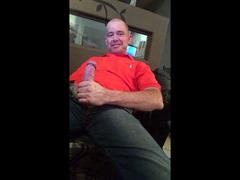 Big-Cock Daddy Strokes to Porn