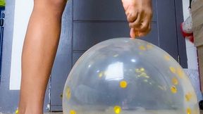 Sexy Looner Camylle Barefoot Pops Your Transparent Confetti Filled Balloons