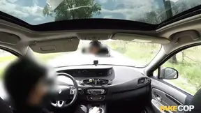 Nerdy perky tit driver gets creampied by hot cop