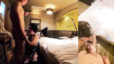 Middle aged maid deep throats her boss in hot love hotel creampie