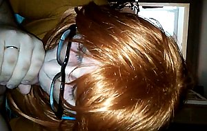 Redhead sucking cock
