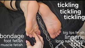 Tickling session: foot tickling, armpits tickling, cock tickling, long nails fetish, bondage, spitt, big joucy lips, blondes, lingerie, foot fetish with Mistress GospodaricaEmma and Her sub Wolfy01