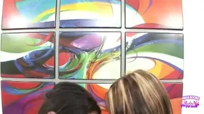 Spicy brunette brings her curvy friend for a hot and steamy threesome fuck