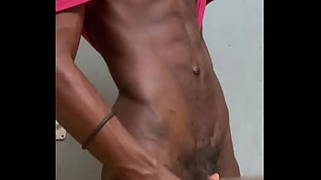 Hung BBC jerking off in public