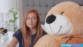 Lacey Channing enjoys a porn film and performs it live