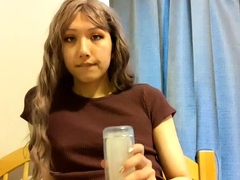 Solo ladyboy masturbation