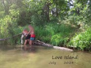On kayaking trip we stop on a tiny island to fuck other couple caches us right before orgasm