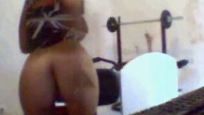 Latina MILF with stout tits and thick ass strips foe me on webcam