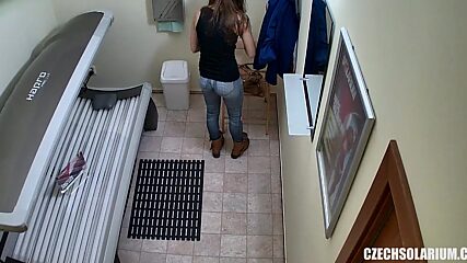 Busty Babe Caught Naked in Tanning Bed Fuck-fest