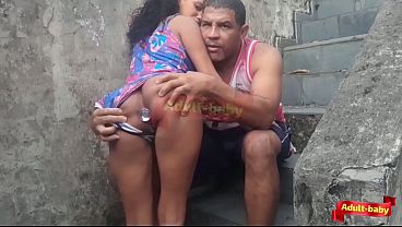Stepfather and stepdaughter have dirty anal on stairs