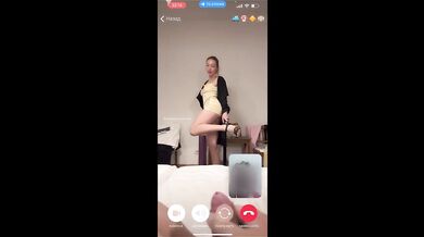 My husband is jerking and cum front my mom  while we talk with her by video call.