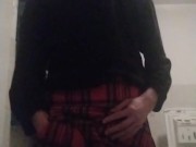 Kilt jerk off action in friend's bathroom
