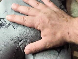 Wow, the stepbrother dared to touch her vagina! Step-sister has such a nice-looking snatch and follows the contour of her vagina in her leggings