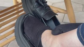 Shoe removal, sock removal , barefoot and Shoeplay