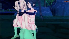 Futa Jean eats pussy before fucking Mona doggy style with her big cock - Genshin Impact Hentai.