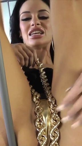 Stunning Brunette Angelina Valentine Masturbates with a Necklace!