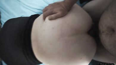 Stretching out the fuckmeat's asshole before dumping a load in it