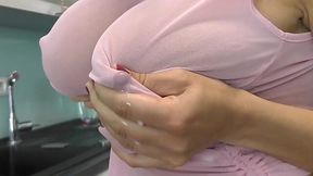 Busty Slut Squeezes Her Jugs into a Glass and Gulps Down Every Fucking Drop