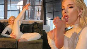 White catsuit and my feet