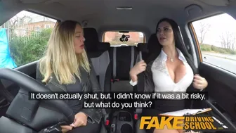 Sizzling Lesbian Driving Instructor Fantasy with Australian Babe and British MILF