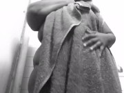 Drying Off My Curvy Body and Getting Ready (B&W)