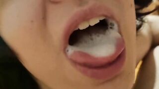 Cum inside mouth