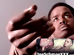 JoeSchmoeXXX.com - Black amateur dude shoots off thick cum by stroking his BBC with intensity