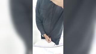 Office fellow drains off on public works douche