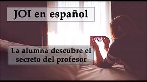JOI espa&ntilde_ol. Femdom anal, alumna encuentra el consolador de su profesor.
