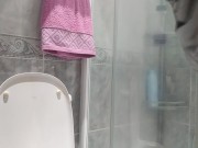 Shower After Previous Video! Singing in the Shower, Rubbing Against the Glass