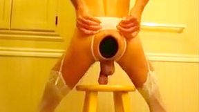 Fisting and Stretching Ass Huge Butt Plug