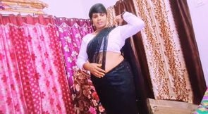 Black saree beautiful sexy housewife unfortunately fucking husband&#039;s father Telugu dirty talks.