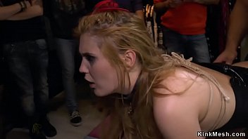Public Spanking & Caning for a Blonde Vixen