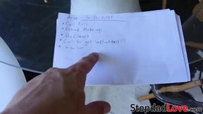 Cute teen Arya Faye fucked by her own stepdad at home