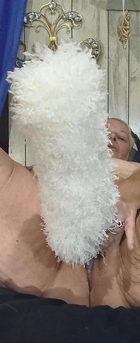 Whats That Fuzzy Kinky Toy Going in Her Fuzzy Pussy?