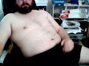 Nerdy Bear Gets Horny And Jerks Off To Some Porn