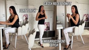 The Gassy Receptionist - Accidental Office Farting in Tight Jeans