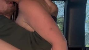 Riding daddy�s dick in public